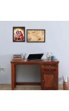 Hitech Sales Radha Krishna Polystyrene Photo Frame for Pooja Room, Temple Decor, Home Decoration and Gifting (Wall and Tabletop, Rectangular, Printed Photo, 7.12 x 9.12 inches Frame, Black)