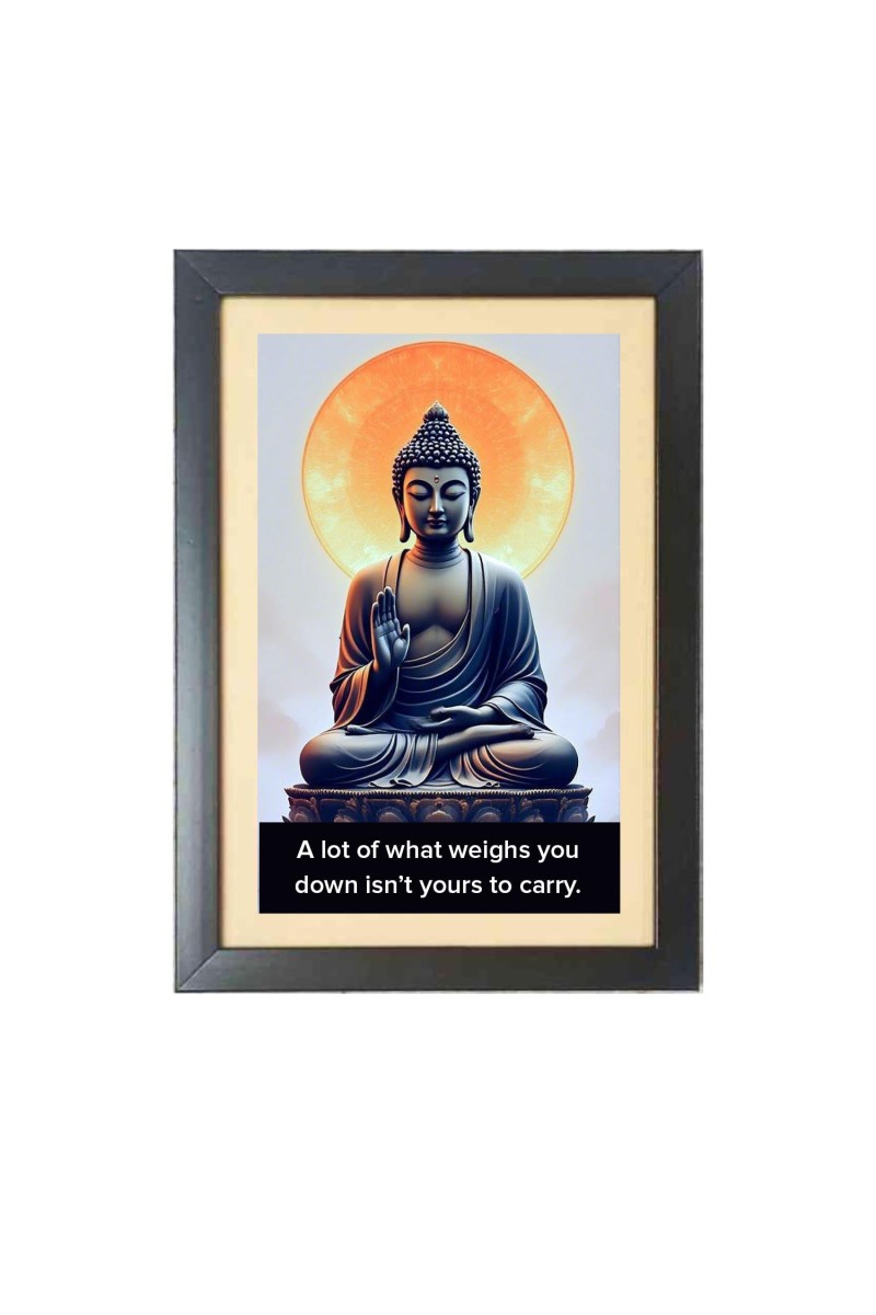 Buddha & His Famous Quote Photo Frame - Brown Frame, 11x15 Inches, Perfect for Office & Wall Decoration, Ideal Gift