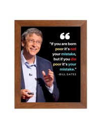 Bill Gates & Famous Quote Brown Frame, 16x20InchesInspirational Wall Art for Office, Home DecorIdeal Spiritual Gift