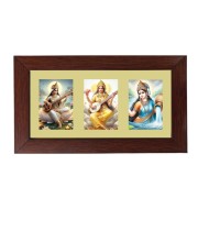 Sri Maa Swaraswati Color Photo Frame -14X7.5 Inch, Elegant Religious Home & Temple Decor