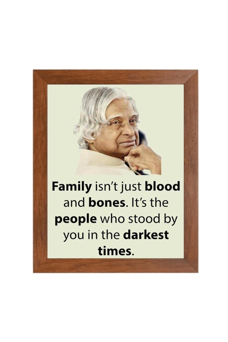 A P J Abdul Kalam & Famous Quote Brown Frame, 10x14InchesInspirational Wall Art for Office, Home DecorIdeal Spiritual Gift