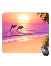 Customized Dolphins Picture Sublimation Mouse Pad | 8 X 7.5 Inch | Smooth Cloth Surface | Non-Slip Rubber Base | Personalized Mousepad for Laptop & Desktop (F17244)