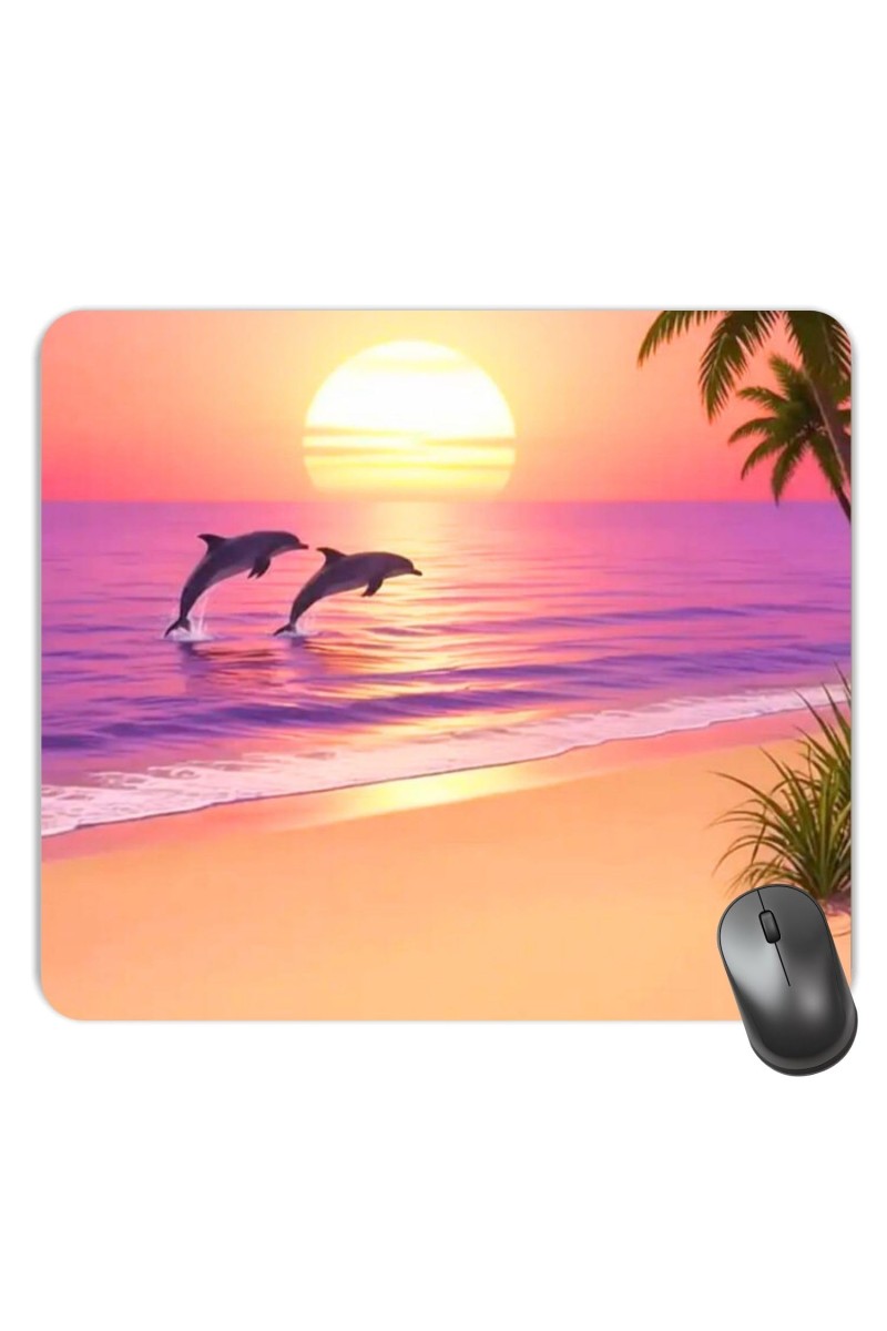 Customized Dolphins Picture Sublimation Mouse Pad | 8 X 7.5 Inch | Smooth Cloth Surface | Non-Slip Rubber Base | Personalized Mousepad for Laptop & Desktop (F17244)