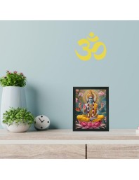 Hitech Sales Lord Vishnu Polystyrene Photo Frame for Pooja Room, Temple Decor, Home Decoration and Gifting (Wall and Tabletop, Rectangular, Printed Photo, 7.12 x 9.12 inches Frame, Black)