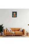 Hitech Sales Laxmi Devi Photo Frame for Pooja Room, Temple Decor, Home Decoration and Gift (Wall and Tabletop, Rectangular, Polystyrene Frame, Printed Photo, 24 x 29 cm, Black)