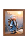 AI Funny cute monk boy Art Picture for Kids - 18x22 inches, Brown Color - Perfect Wall Decor for Children's Room