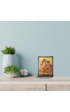 Hitech Sales Hindu God Shiv and Goddess Parvati Gold Plated Wooden Laminated Photo Frame 5x7 Inch Decorative Frame for Home, Office, and Temple