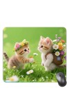 Customized Cute Cats Picture Sublimation Mouse Pad | 8 X 7.5 Inch | Smooth Cloth Surface | Non-Slip Rubber Base | Personalized Mousepad for Laptop & Desktop (F17416)