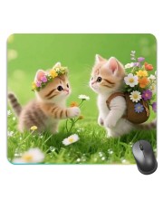 Customized Cute Cats Picture Sublimation Mouse Pad | 8 X 7.5 Inch | Smooth Cloth Surface | Non-Slip Rubber Base | Personalized Mousepad for Laptop & Desktop (F17416)
