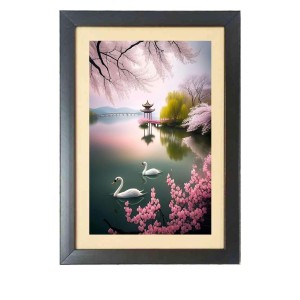Two beautiful swans gracefully gliding in lovely nature Photo Frame Funny Animal and Bird Cartoon Art, Black color, 13x17 Inch Two beautiful swans gracefully gliding in lovely nature Photo Frame Funny Animal and Bird Cartoon Art, Black color, 13x17 Inch