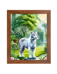 AI Funny Tiger Art Picture for Kids - 18x22 inches, Brown Color - Perfect Wall Decor for Children's Room