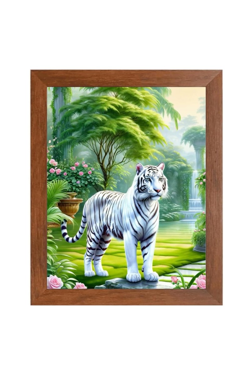 AI Funny Tiger Art Picture for Kids - 18x22 inches, Brown Color - Perfect Wall Decor for Children's Room