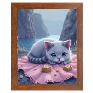 AI Funny Cute Cat Art Picture for Kids - 16x20 inches, Brown Color - Perfect Wall Decor for Children's Room AI Funny Cute Cat Art Picture for Kids - 16x20 inches, Brown Color - Perfect Wall Decor for Children's Room