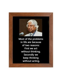 A P J Abdul Kalam & Famous Quote Brown Frame, 16x20InchesInspirational Wall Art for Office, Home DecorIdeal Spiritual Gift