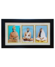 Hi tech Sales Swami Vivekananda & Ramkrishna Paramahansa & Sarada Maa photo frame | synthetic photo Frame with Glass | For wall, living room, gifts, pooja (Multicolor)