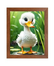 AI Funny Cute Duck Art Picture for Kids - 10x14 inches, Brown Color - Perfect Wall Decor for Children's Room