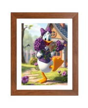 AI Funny Cute Duck Art Picture for Kids - 10x14 inches, Brown Color - Perfect Wall Decor for Children's Room