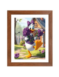 AI Funny Cute Duck Art Picture for Kids - 10x14 inches, Brown Color - Perfect Wall Decor for Children's Room