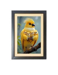 The mother bird Photo Frame Funny Animal and Bird Cartoon Art, Black color, 11x15 Inch