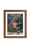 AI Funny Giraffe Art Picture for Kids - 14x18 inches, Brown Color - Perfect Wall Decor for Children's Room