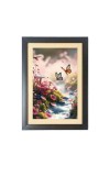 The beautiful butterfly fluttered near the flowers Black Photo Frame Funny Animal and Bird Cartoon Art