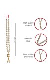 Hitech Sales Artificial Pearl Garland Mala Necklace | Decorative Pearl Chain for Pooja, Mandir, and Festive Decorations | White and Gold Beads Mala with Hanging Pendant (Small, 6, Piece)