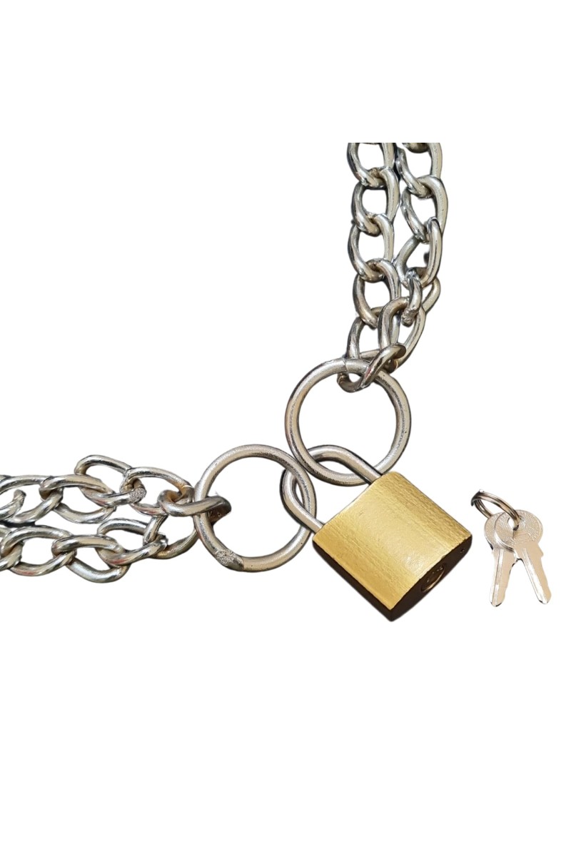 HiTechMart Heavy-Duty 4 ft Metal Chain with Mini 2 cm Padlock & Keys – Security Lock Chain for Multi-Purpose Use