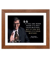 Bill Gates & Famous Quote Brown Frame, 14x18InchesInspirational Wall Art for Office, Home DecorIdeal Spiritual Gift