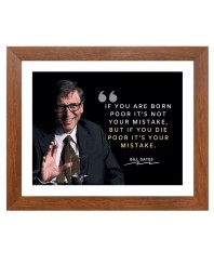 Bill Gates & Famous Quote Brown Frame, 10x14InchesInspirational Wall Art for Office, Home DecorIdeal Spiritual Gift