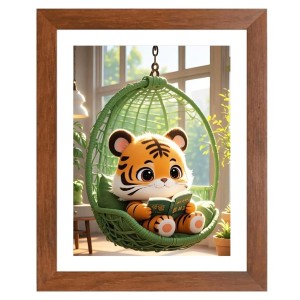 AI Funny Cute Baby Tiger Art Picture for Kids - 16x20 inches, Brown Color - Perfect Wall Decor for Children's Room AI Funny Cute Baby Tiger Art Picture for Kids - 16x20 inches, Brown Color - Perfect Wall Decor for Children's Room