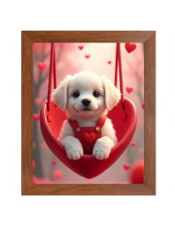 AI Funny Cute Dog Art Picture for Kids - 16x20 inches, Brown Color - Perfect Wall Decor for Children's Room