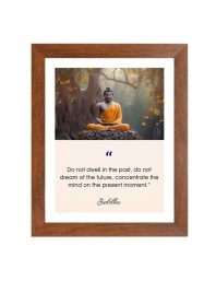 Buddha & Famous Quote Brown Frame, 10x14InchesInspirational Wall Art for Office, Home DecorIdeal Spiritual Gift