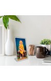 Car Desk/Table Top Sridhi Sai Baba Acrylic L-Style Photo Stand - 2.5x3.5 Inches, Compact And Stylish Spiritual Display (F6734)