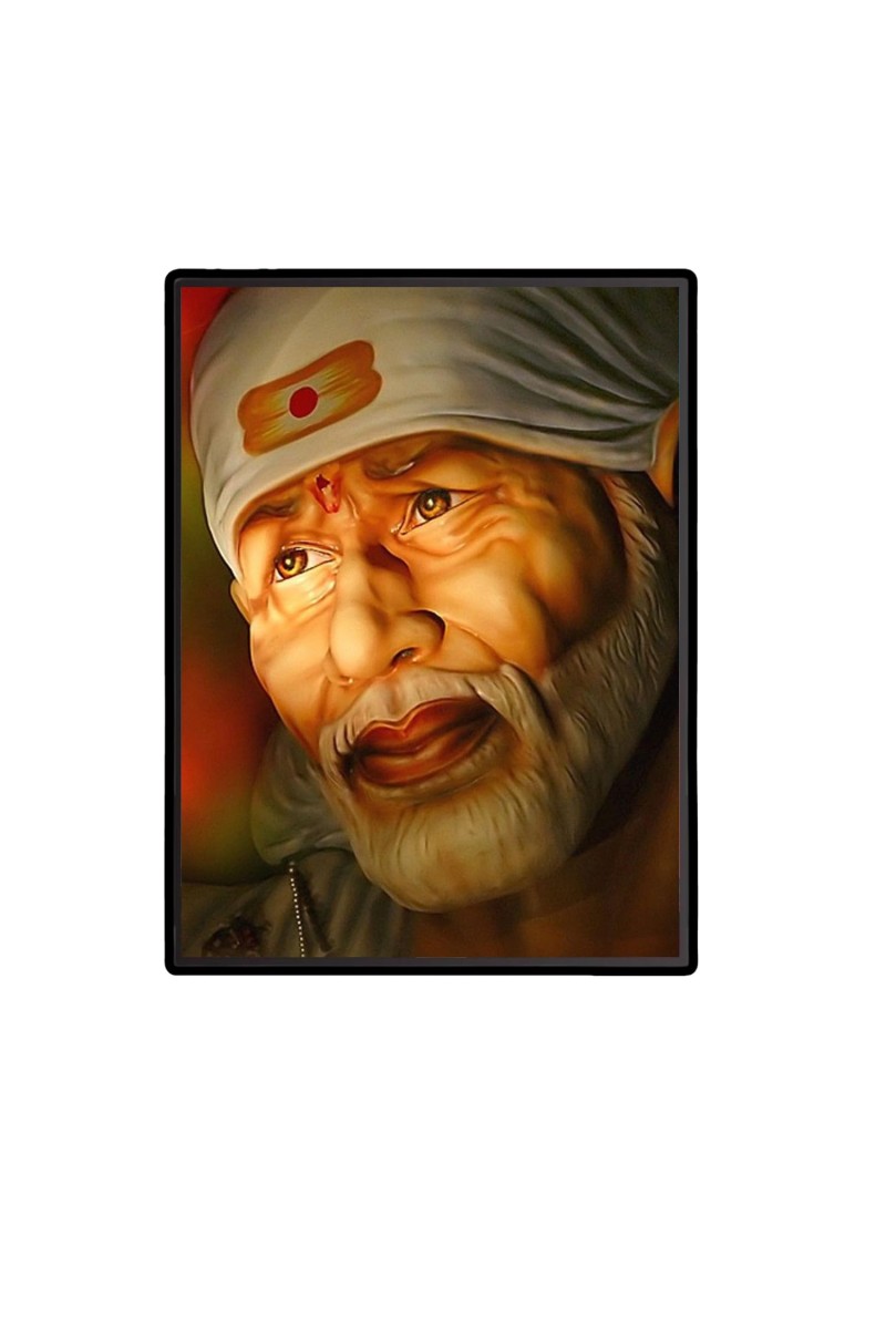 Sai Baba Laminated Photo - 5x7 Inches, Divine Blessings for Home & Office and Temple Decoration