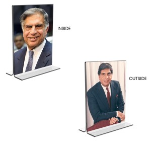 Sri Ratan Tata Acrylic T-Style Photo Stand - 5x7 Inches, Compact and Stylish Spiritual Display, easily change 2 photos (Pack of 1) Sri Ratan Tata Acrylic T-Style Photo Stand - 5x7 Inches, Compact and Stylish Spiritual Display, easily change 2 photos (Pack of 1)