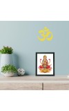 Hitech Sales Mata Laxmi Polystyrene Photo Frame for Pooja Room, Temple, Home Decor and Gift (Printed Photo, Black, 7.12 x 9.12 inches)