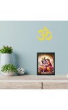 Hitech Sales Radha Krishna Polystyrene Photo Frame for Pooja Room, Temple Decor, Home Decoration and Gifting (Wall and Tabletop, Rectangular, Printed Photo, 7.12 x 9.12 inches Frame, Black)