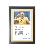 Narendra Modi & His Famous Quote Photo Frame - Brown Frame, 11x15 Inches, Perfect for Office & Wall Decoration, Ideal Gift