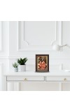 HiTechMart Ma Anandamayi Devi Photo Frame – Ornate Brown & Gold Wooden Frame | Spiritual Photo Frame for Home Temple, Meditation Room, or Office | Hindu God Picture for Devotional Decor (5x7 Inch)