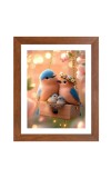 AI Funny Cute Birds Art Picture for Kids - 10x14 inches, Brown Color - Perfect Wall Decor for Children's Room