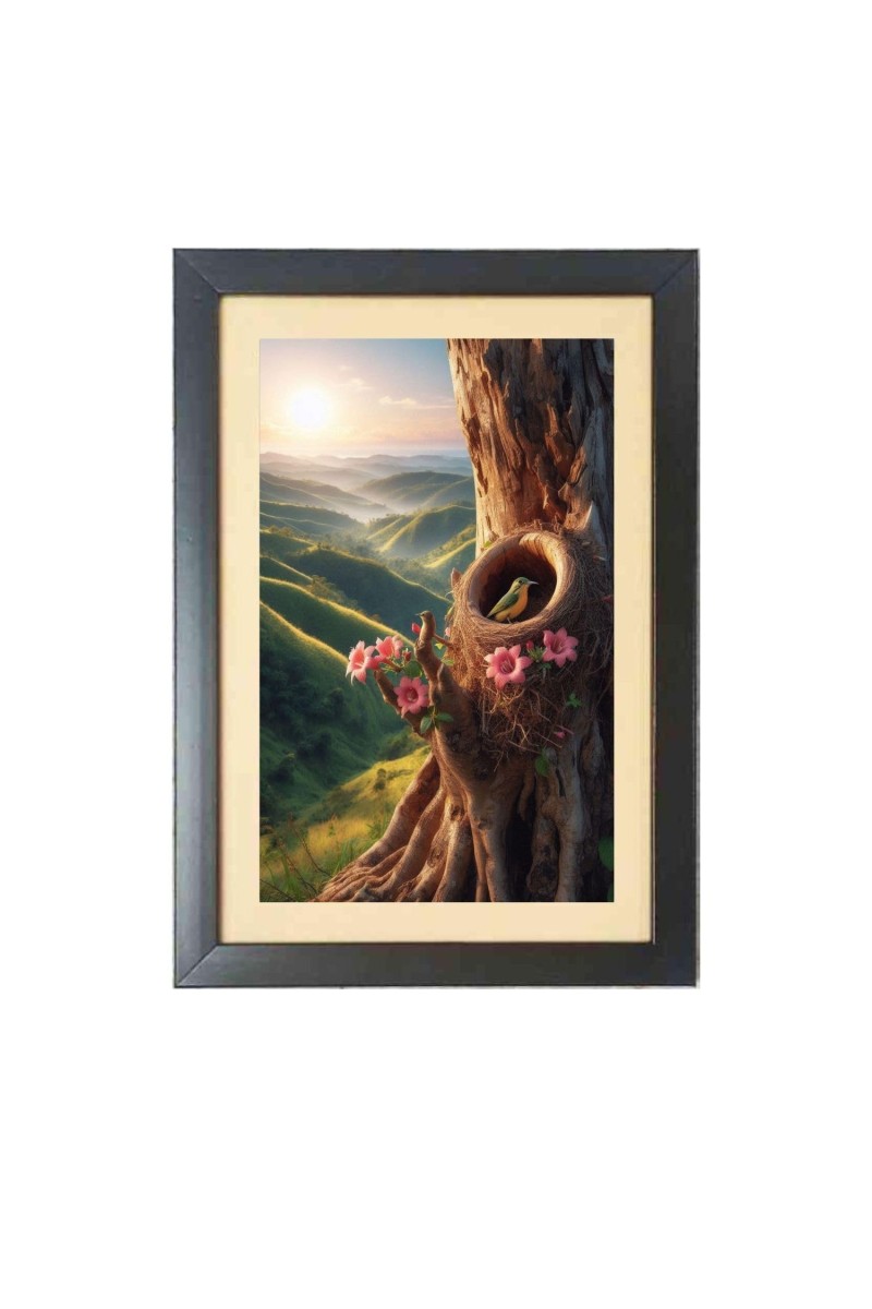 The cute bird Black Photo Frame Funny Animal and Bird Cartoon Art