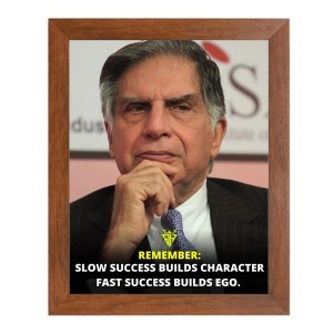 Shree Ratan Naval Tata & Famous Quote Brown Frame, 10x14InchesInspirational Wall Art for Office, Home DecorIdeal Spiritual Gift