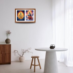 Agni deva and indra Photo Frame - 17x21Inches - Spiritual Artwork for Home Decor, Puja Room and Office Decoration Agni deva and indra Photo Frame - 17x21Inches - Spiritual Artwork for Home Decor, Puja Room and Office Decoration