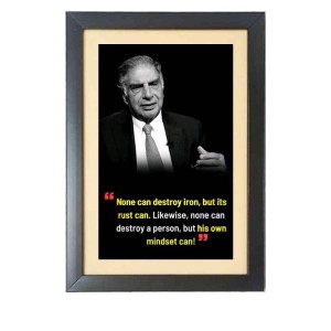 Sri Ratan Naval Tata & His Famous Quote Black Photo Frame, 11x15 Inches, Perfect for Office & Wall Decoration, Ideal Gift