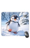 Customized Beautiful Penguin Picture Sublimation Mouse Pad | 8 X 7.5 Inch | Smooth Cloth Surface | Non-Slip Rubber Base | Personalized Mousepad for Laptop & Desktop (F17158)