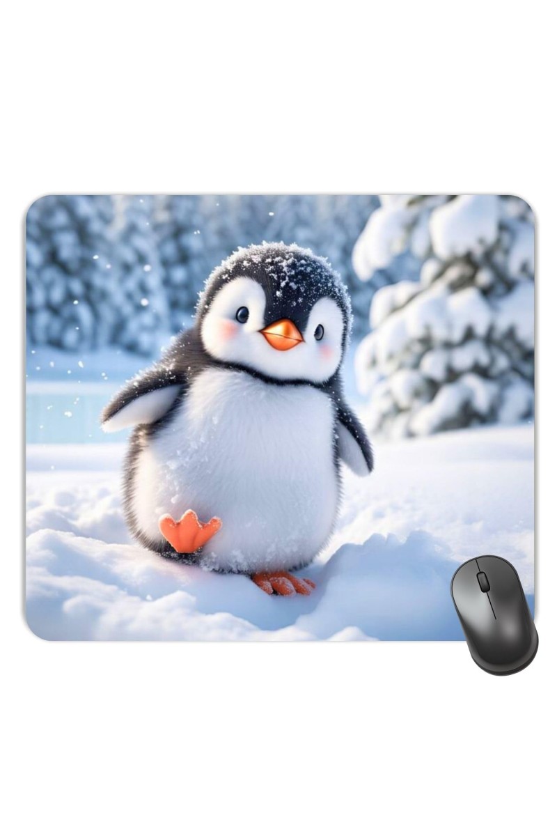Customized Beautiful Penguin Picture Sublimation Mouse Pad | 8 X 7.5 Inch | Smooth Cloth Surface | Non-Slip Rubber Base | Personalized Mousepad for Laptop & Desktop (F17158)