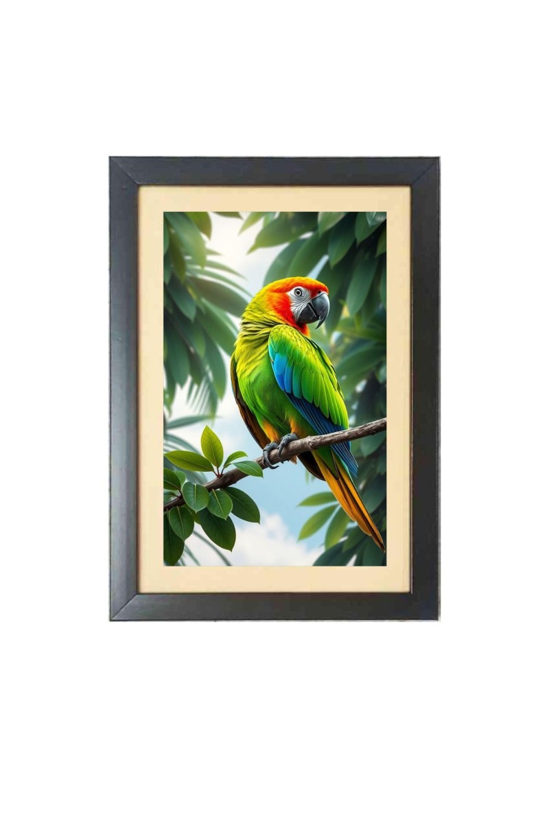 The beautiful bird Black Photo Frame Funny Animal and Bird Cartoon Art