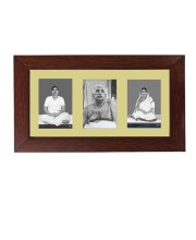 Sri Boroda, Sri Anukul Thakur and Sri Boroma Color Photo Frame - 5x7 Inch, Elegant Religious Home & Temple Decor