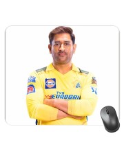 Customized Dhoni Picture Sublimation Mouse Pad | 8 X 7.5 Inch | Smooth Cloth Surface | Non-Slip Rubber Base | Personalized Mousepad for Laptop & Desktop (F17228)
