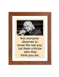 A P J Abdul Kalam & Famous Quote Brown Frame, 12x16InchesInspirational Wall Art for Office, Home DecorIdeal Spiritual Gift